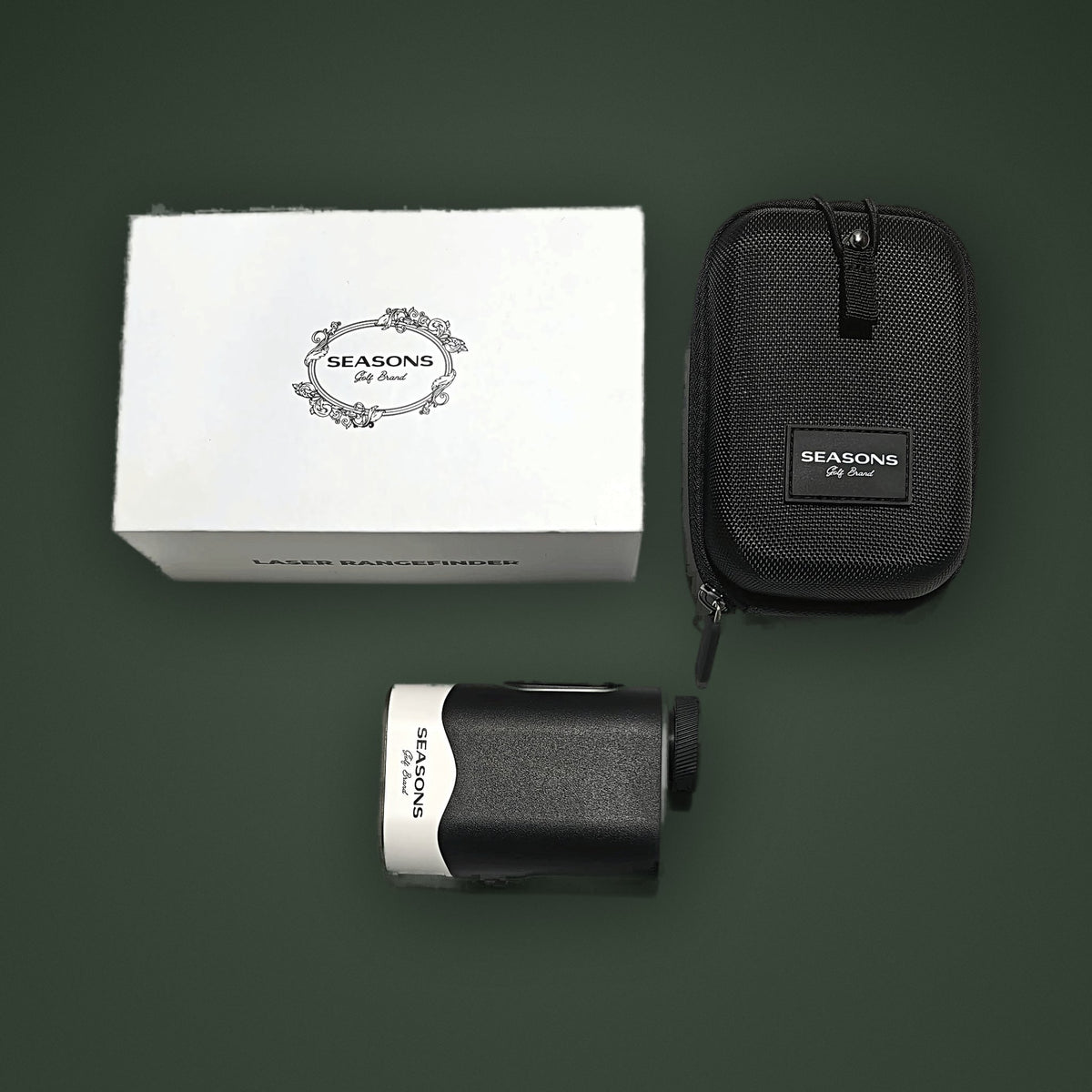 What is included: SEASONS rangefinder, retail box and zip carrying case